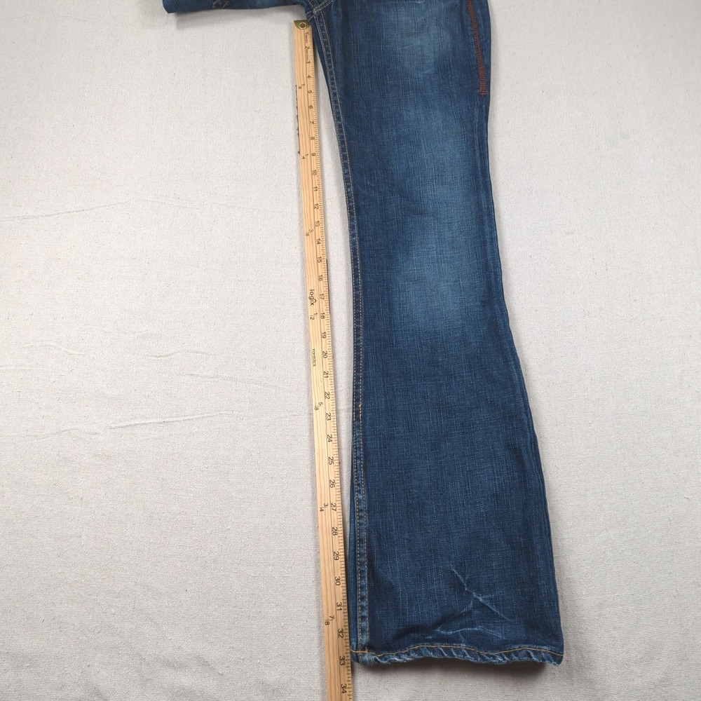 1921 Jeans Womens 28 Blue Surplus Flare Distressed Faded Boho - Picture 4 of 16